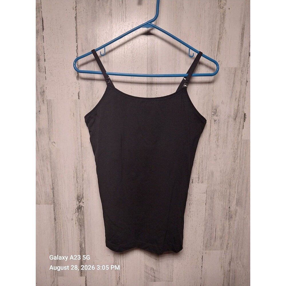 Pact Organic Maternity Nursing Camisole Large Black